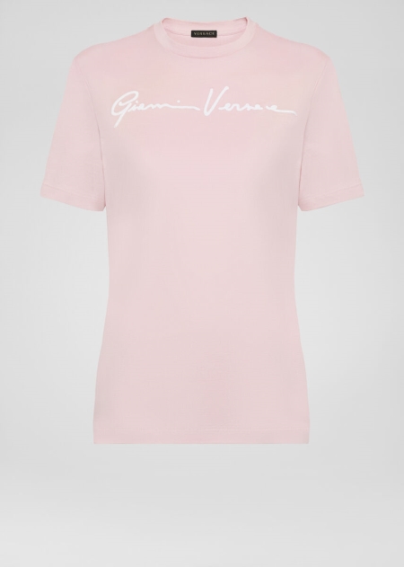 Versace Embroidered GV Signature T-shirt Dam - 368751DKH